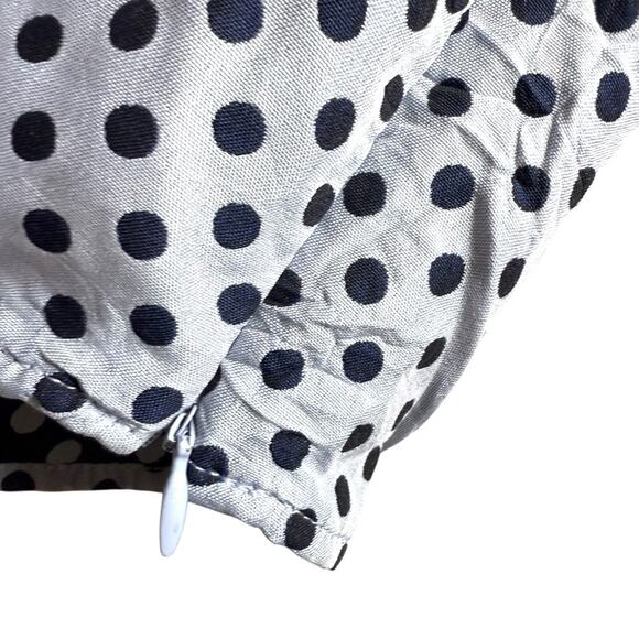 Free People Revolve Puff Sleeve Blouse Cropped Polka Dot Blue Women 6 - Picture 5 of 8